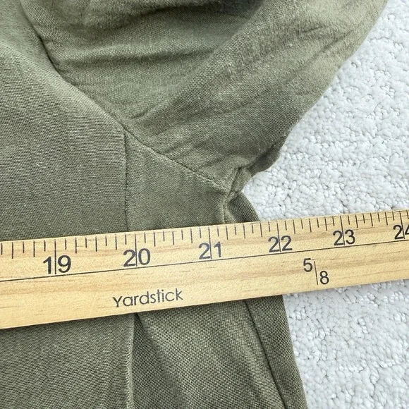 Runaway Bicycle Cotton Silk Poet Blouse Olive Handmade Size S/M $225 Lagenlook